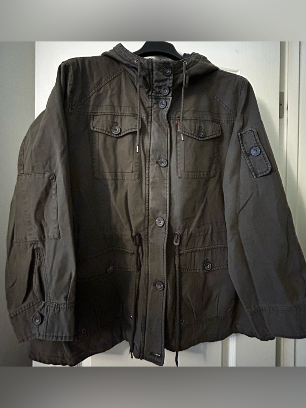 Levi's Olive Green Military Field Jacket with Hood